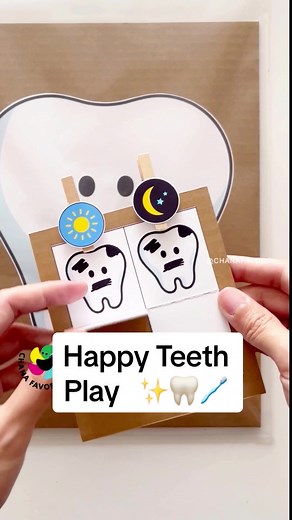 Happy Teeth Cleaning Game Printable - Transform your child's dental routine into a joyful adventure! 🦷✨ Encourage daily brushing habits with this interactive game that makes oral hygiene fun. Perfect for parents, teachers, and caregivers looking to instill healthy habits while sparking smiles. Discover more on our Etsy store! 🔗Link in Bio ☰What you'll need: * Chanafavors Printables 🌈 Shop for Printable PDF Files 🖨 Chanafavors.etsy.com * Cardboard * Zip Bags * Whiteboard Markers * Scissors /