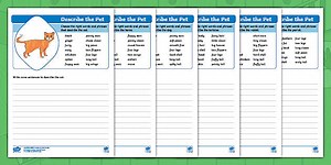 Pet Descriptions Writing Worksheets