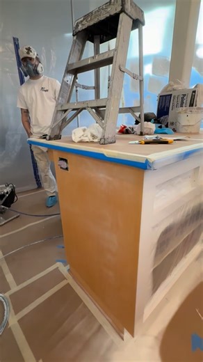 Don’t Ever Skip This Step When Spraying Kitchen Cabinets 🎨🚫 We’re out here on our South Salem cabinet painting project, spraying @geminiindustries EVO Gemini Catalyzed Primer (5%) — one of the most important steps in any professional cabinet painting process. ✅ Seals tannins to stop stains and wood bleed-through ✅ Creates a strong bond so the topcoat locks in tight ✅ Lays down smooth, giving that factory-quality finish you expect from pros Skipping primer is asking for peeling, chipping, and e
