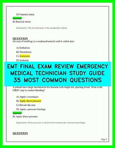 EMT FINAL EXAM REVIEW EMERGENCY MEDICAL TECHNICIAN STUDY GUIDE 35 MOST COMMON QUESTIONS VIDEO 2026