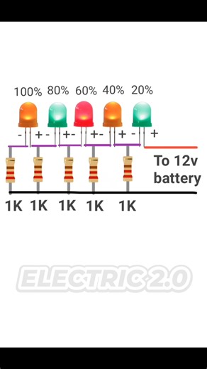 81K views · 307 reactions | 12V Battery Level Indicator Circuit #12V #Battery #Level #Indicator | Electric 2.0 | Facebook