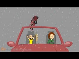 Caillou survives a tornado inside of a car
