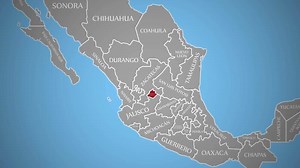 Aguascalientes 2D Map Mexico with State Borders and Outline