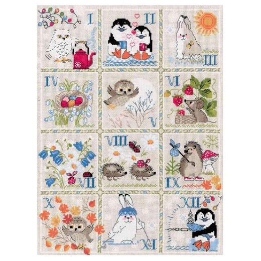 Counted Cross Stitch Kit, With Yarn - Forest Calendar, RIOLIS, Coricamo, Diy Crafts - Etsy