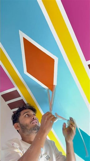 Maskin teyip ceiling design painting #wallpaiting #homedecor