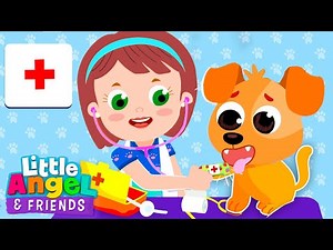 The Vet Takes Care Of Pets | Boo Boo Song | Little Angel And Friends Kid Songs