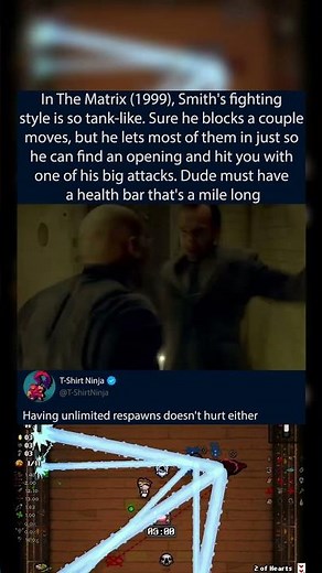 In The Matrix (1999), Smith's fighting style is so tank-like. Sure he blocks a couple