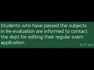 VTU- Updating Exam Application form after Revaluation Results