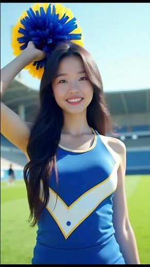 Beautiful Asian Cheerleader 🔥 🔥 #shorts #ai #cheerleader #aigirl