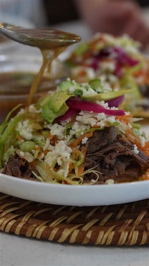 Easy Shredded Beef Tostadas with Consommé Recipe