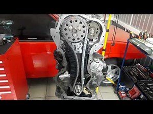 Installing timing marks.Timing chain replacement.Opel Movano-B 2.3 cdti