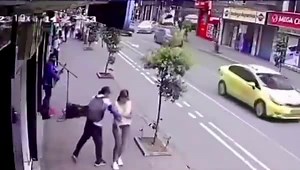 Instant karma for an abusive drunk who randomly tries to stab a woman