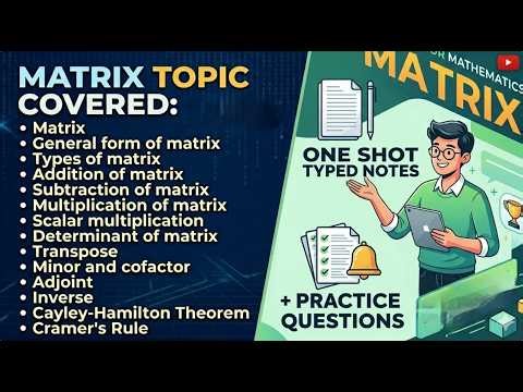 All Matrix Chapter in One Shot | Easy Explanation