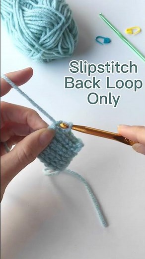 Crochet Stitch Tutorial: Slipstitch in the Back Loop Only (BLO) #crochet #crochettutorial