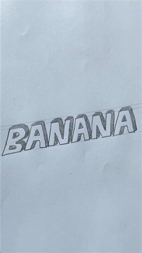 Easy 3D Text Drawing | BANANA | Pencil 3d Text Drawing | #3d #3dart #3dletterdrawing #3dtext