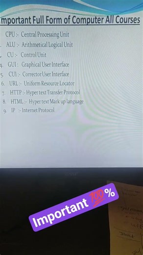 most important full form computer course #short #computereducation #viral #computer