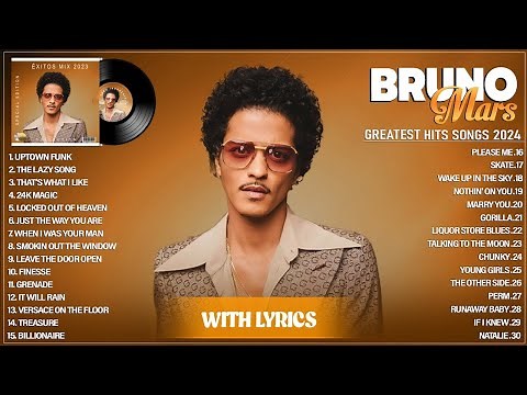 Bruno Mars Greatest Hits Full Album 2024 - Bruno Mars Best Songs Playlist 2024 With Lyrics 1080p 25f