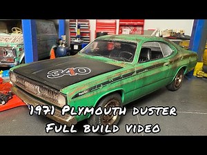 (109) 1971 Plymouth Duster weathered scale model car kit full build video ep#64