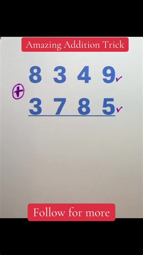 Amazing addition Trick #math #trick #add #mathematics #tutorials