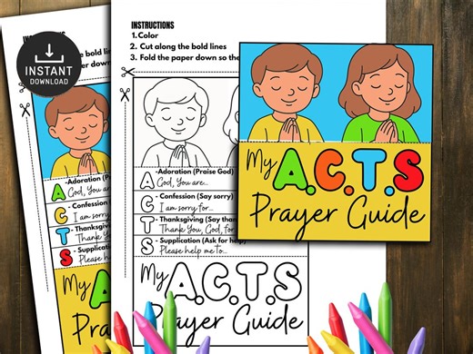 Acts Prayer Craft, Printable Prayer Sheets Acts, Sunday School, Prayer Bible Craft, Sunday Activities, Bible Activity, Kids Bible Lesson - Etsy