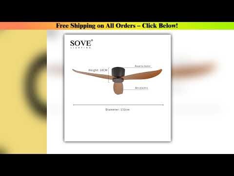 SOVE Modern Black White Low Floor DC Motor 30W Ceiling Fans With Remote Control
