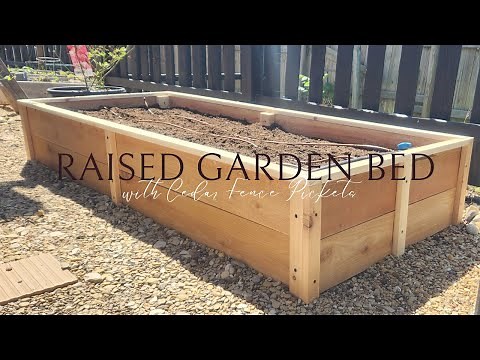 DIY Raised Garden Bed with Cedar Fence Pickets | Budget Friendly