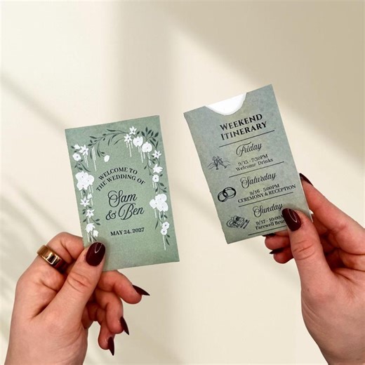 Sleeve Hotel Key Card Holder Template | Editable Canva Wedding Sleeve | Itinerary & Room Info | Custom Welcome Card –sage and Sentiment - Etsy