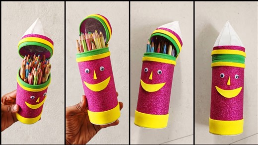 DIY pencil box from waste bottle