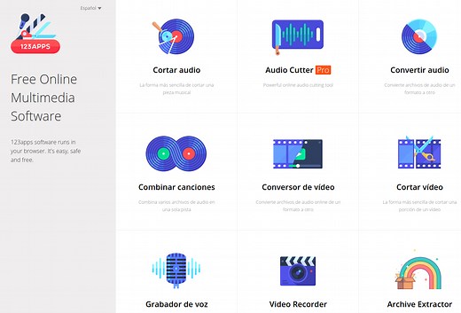 123apps, herramientas multimedia en línea y gratuitas