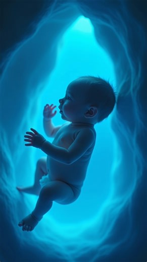 Baby swimming in mother's womb: surprising kicks