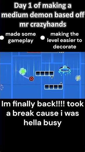 day 1 of making a part 2 of the level mr CrazyHands #geometry_dash #geometrydash #gd #gaming
