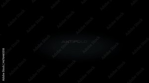Antipolo 3D title word made with metal animation text on transparent black