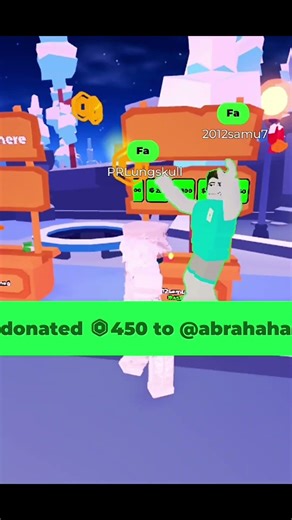 Le done un jugador 450 robux en plis donate en Roblox