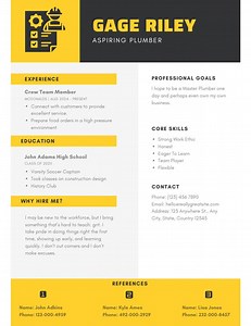 First Resume Template & Toolkit, Perfect for Future Plumbers, Electricians, Welders, HVAC, Mechanics, Construction Workers, and More! - Etsy UK