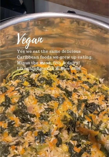 Being vegan in Trinidad and Tobago 🇹🇹 can be easy if you eat at home and cook your own foods. However the challenge is finding vegan foods when eating out. If you are new to a vegan lifestyle then think about all the foods you already love and enjoy eating, then leave out the meat, fish and dairy when cooking it. Look for ways to substitute if necessary. But in most cases it’s not necessary. Like this spinach rice, we left out what we don’t eat and kept the vegan ingredients. Nothing was missi