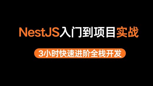 NestJS入门到项目实战，3小时快速进阶全栈开发，进阶全栈这套必看