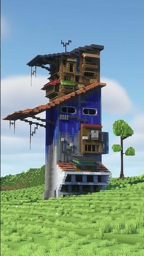 Tower of the Plains | Minecraft Build Timelapse #minecraftshorts #minecraft #minecraftart