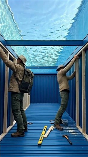 Underground Glass Room Hidden Under the Pool