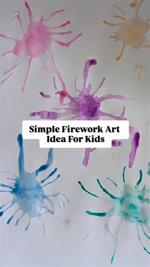 Alison | Dorset Mum & Play ideas | 🎆 Simple firework art idea for kids! We used watercolours and straws to make the fireworks explode with colour. Such an easy and fun... | Instagram