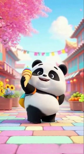 Singing Panda Eats Ice-Cream on the Sweetest Road Ever
