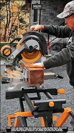 Cutting timber blocks using Work Tool Miter Saw #tool #worktool