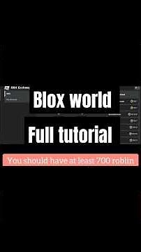 BLOX world full tutorial #roblox #script