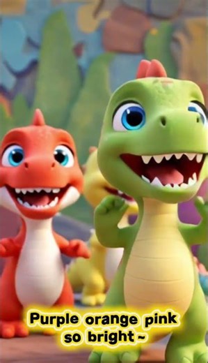 Dino Colours Song 🦖 Learn Colors with Cute Dinosaurs | Red Blue Yellow Song for Kids