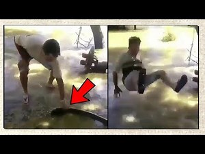 Eel shocks a man on reel