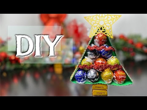 How to Make a Christmas Tree Out of Candy | Cute Lindor Chocolate Holiday Gift