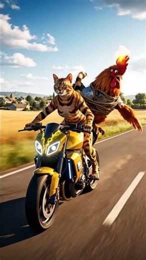 Mèo mẹ chở gà trống về nhà để tạ lỗi - Mother cat brought rooster home to apologize