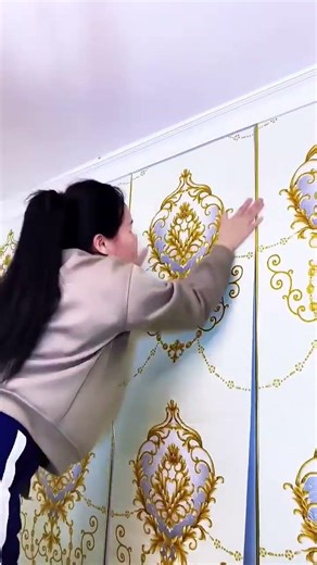 how to install pvc wallpaper on wall install wallpaper on wall #shortvideo #wall #youtubeshorts