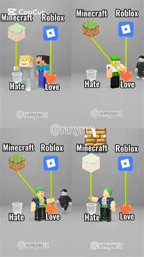 Roblox vs Minecraft — Which one do you like the most? 🥺🎮😮 Minecraft