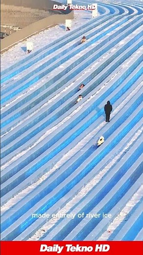 Racing Down a GIANT Ice Slide Track #IceSledding