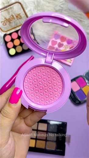 ASMR Makeup No Talking Set Satisfying Unboxing Review Skincare Sounds Video pink blush